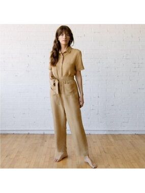 NWT Tradlands Camel Button-Up Jumpsuit